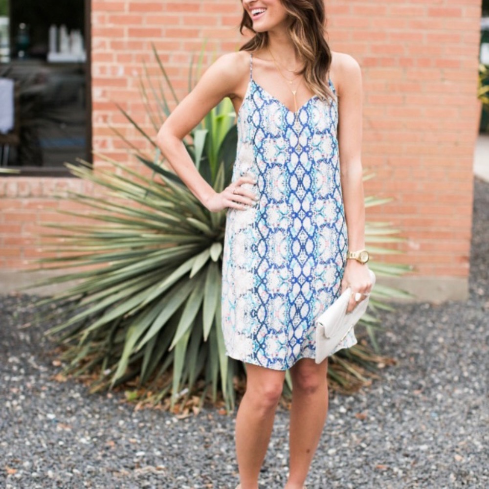 Designer Python print tank dress, lilly pulitzer inspired print